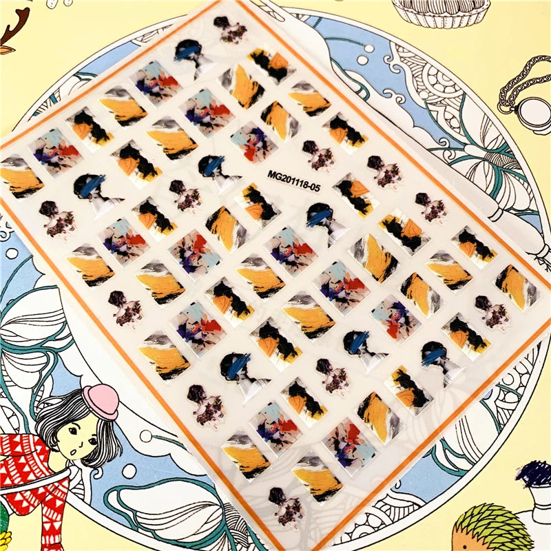 MG201011-38 WG661 Skull head snake sexy woman  3D Back glue Nail Art Stickers Decals Sliders Nail ornament decoration