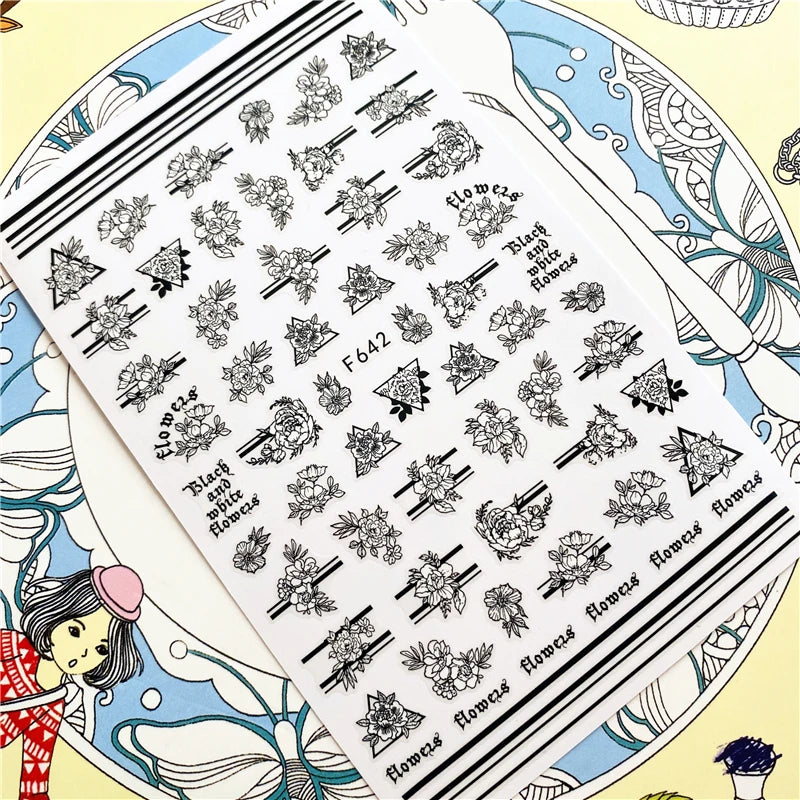 MG201011-38 WG661 Skull head snake sexy woman  3D Back glue Nail Art Stickers Decals Sliders Nail ornament decoration