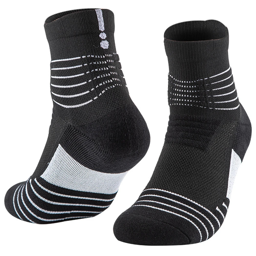Men Ankle Athletic Socks Performance Cushion Compression Arch Support Outdoor Sports Thick Running Women Young Sock