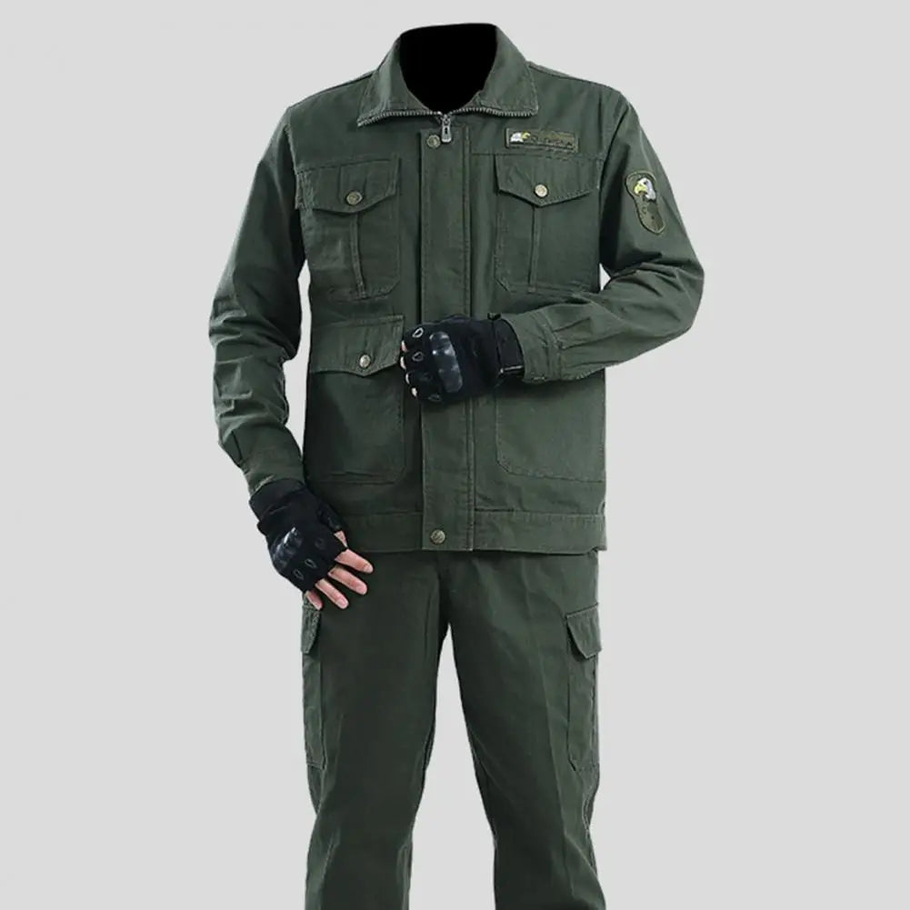 New Spring And Autumn Cotton Work Clothes Outdoor Wear-resistant Welder Thickened Labor Insurance Clothing Auto Maintenance