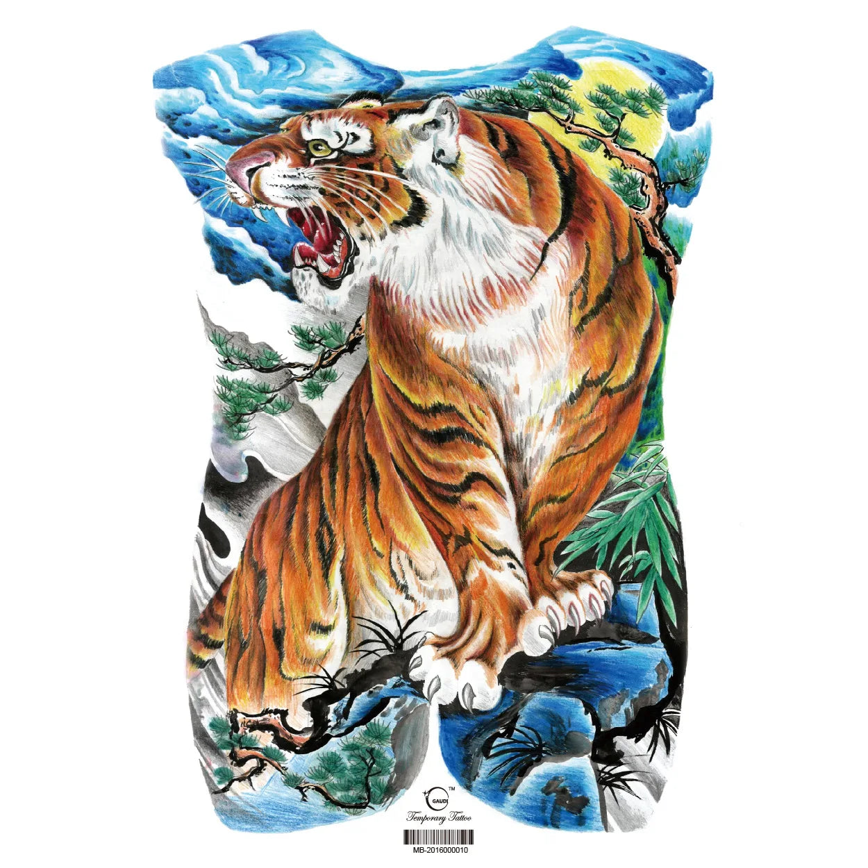 Wholesale Cool Big Full Back Tattoo Designs Large Size Temporary Tattoo Men's Full Back Tattoo Sticker
