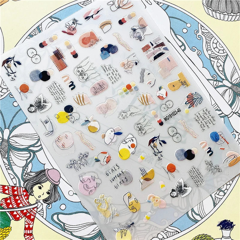 MG201011-38 WG661 Skull head snake sexy woman  3D Back glue Nail Art Stickers Decals Sliders Nail ornament decoration