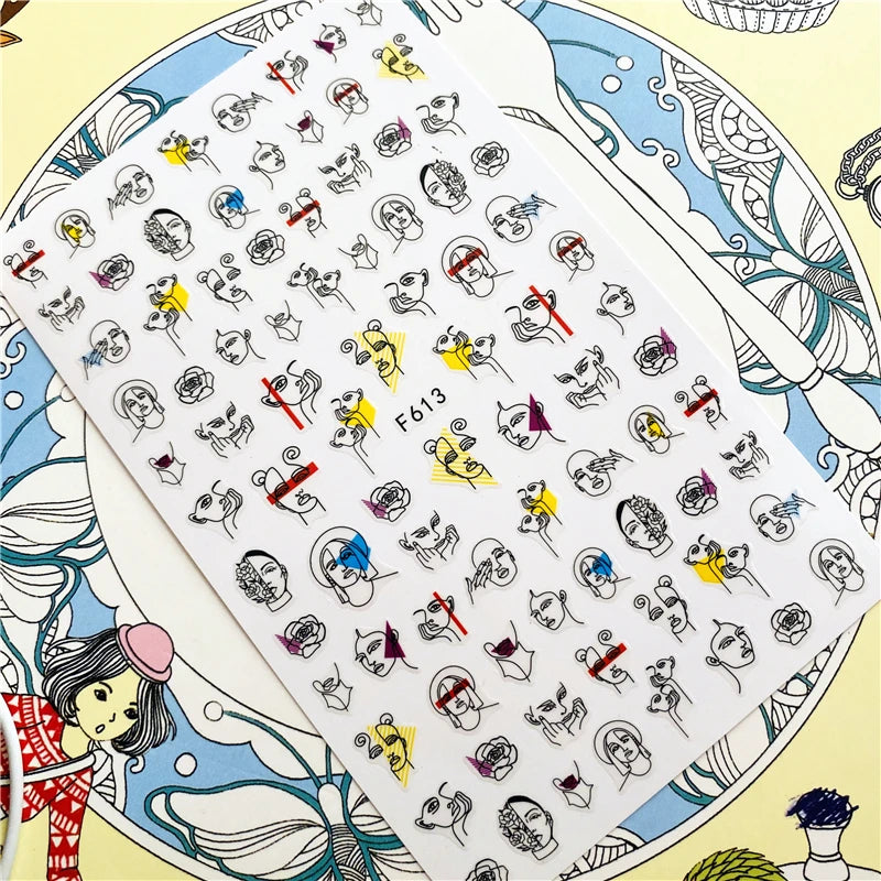 MG201011-38 WG661 Skull head snake sexy woman  3D Back glue Nail Art Stickers Decals Sliders Nail ornament decoration