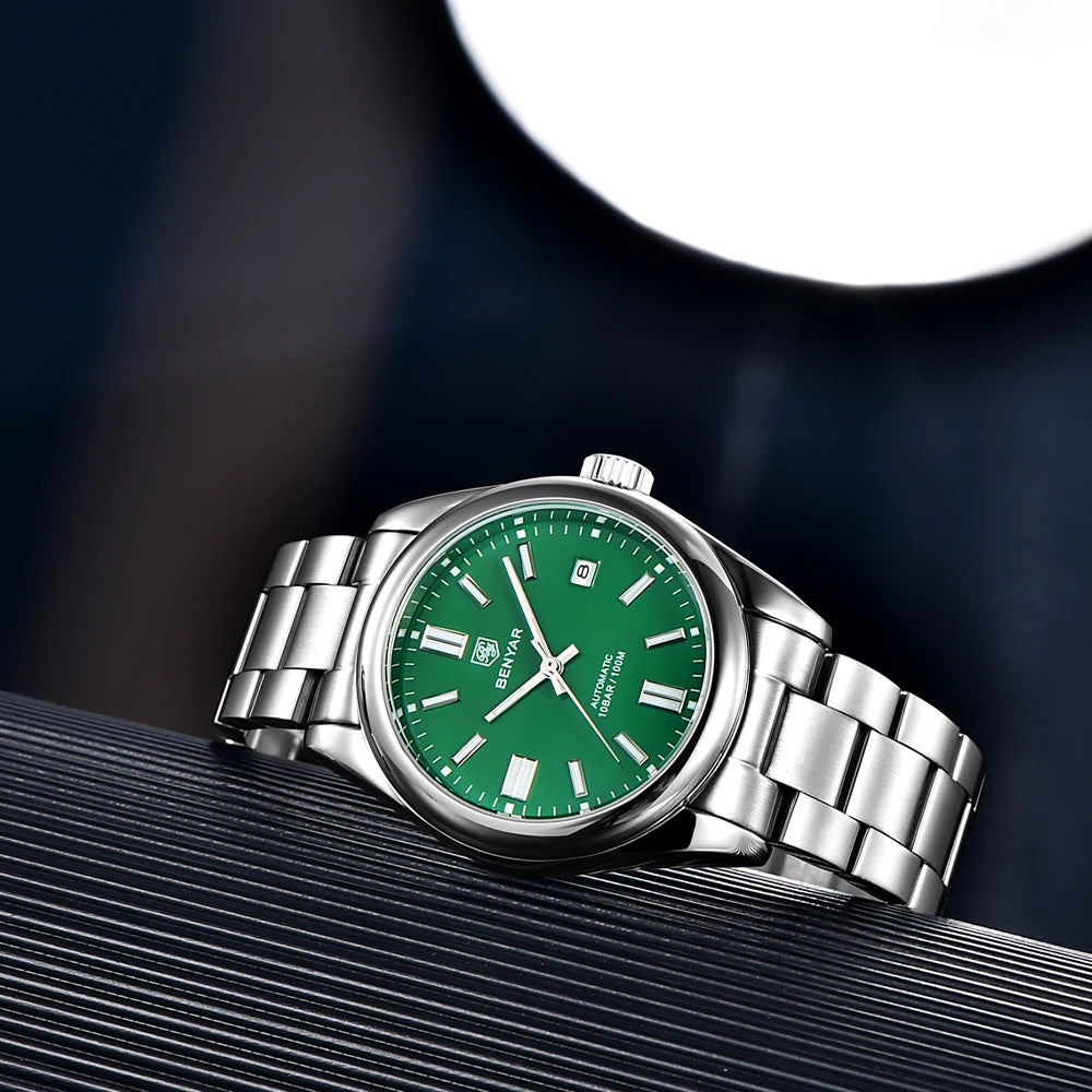 BENYAR Neue Taucheruhr für Männer 10Bar wasserdichte Herren Mechanische Armbanduhren Luxus Edelstahl Automatikuhren