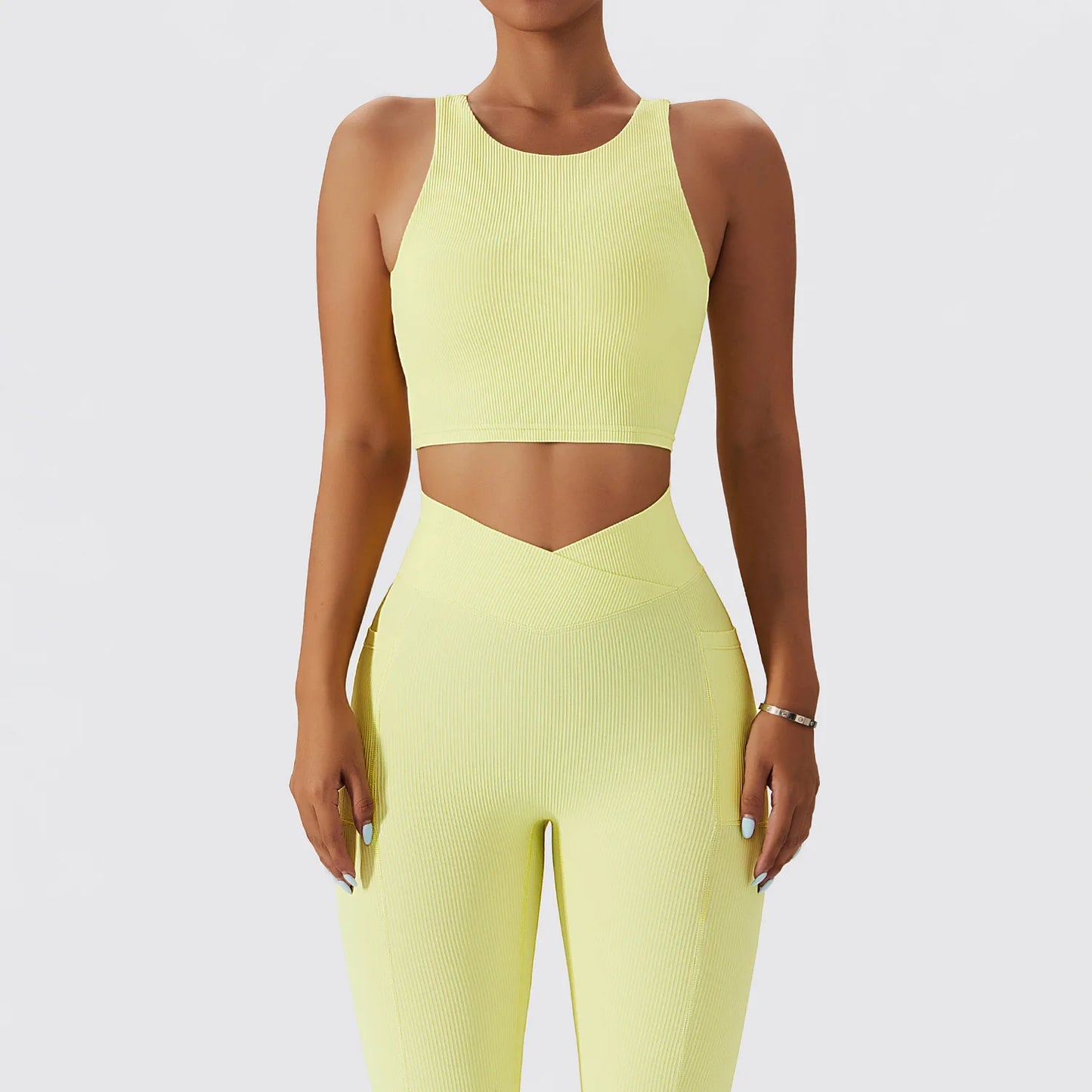 Female Gym Fitness Women High Waist Long Sleeves Workout Suit Yoga Pants Wear Sports Fitness Yoga Sets