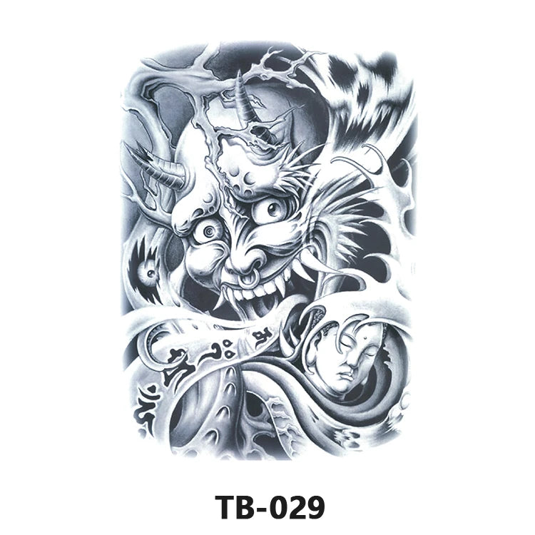 Wholesale Cool Big Full Back Tattoo Designs Large Size Temporary Tattoo Men's Full Back Tattoo Sticker