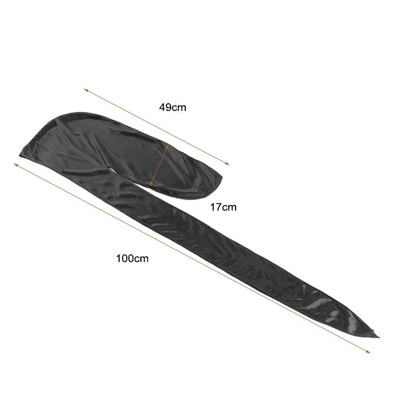 Durag mit langem Schwanz, seidiger Schal, muslimischer Doo Rag, Piratenhut, Durag, Chemo-Mütze, Totenkopfhut, Turban-Haarband, Bandanas, 18 Farben zur Auswahl