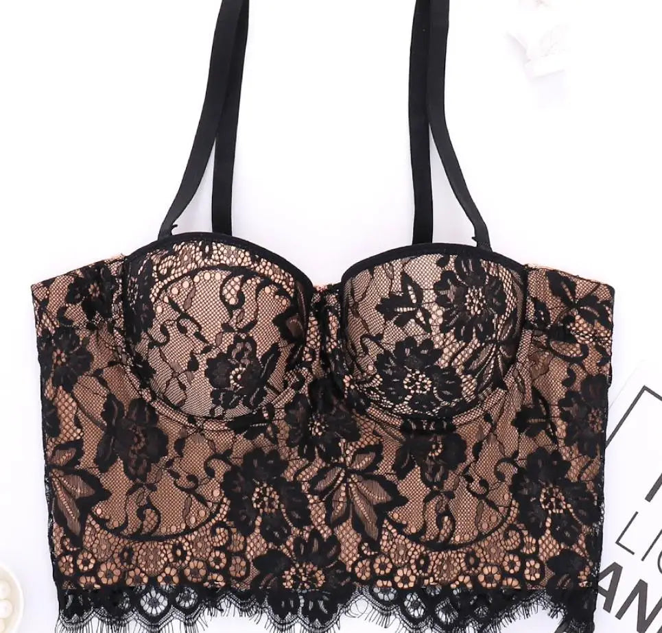 S M L XL 2XL 3XL Fashion Mesh Push Up Bralet Women's Corset Bustier Bra Night Club Party Sexy Cropped Top Vest fashion AW514