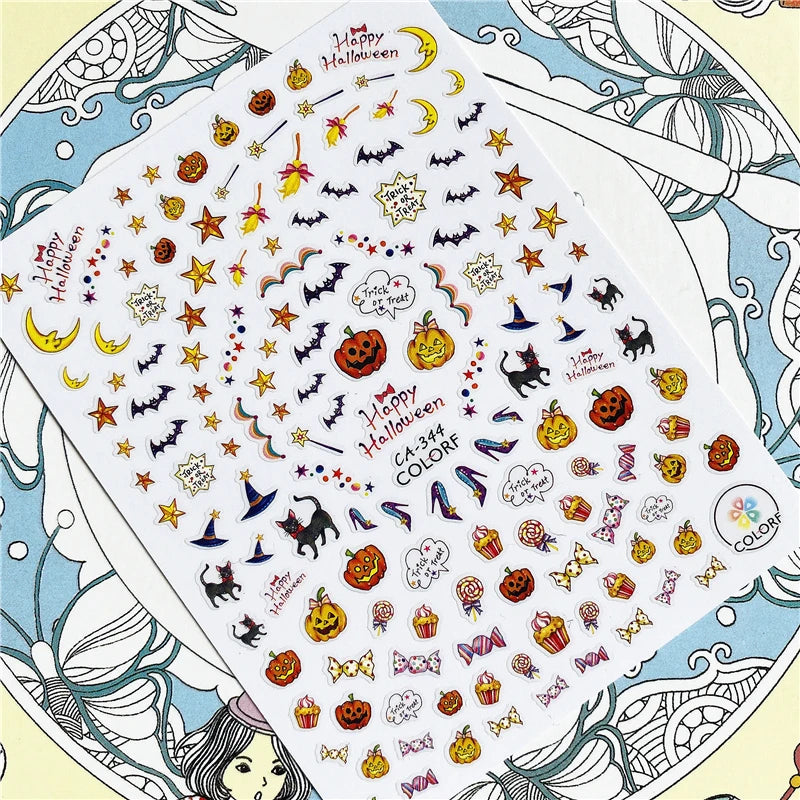 MG201011-38 WG661 Skull head snake sexy woman  3D Back glue Nail Art Stickers Decals Sliders Nail ornament decoration