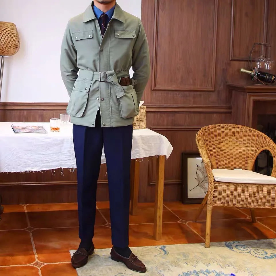 Mens Custom Made to Measure Menswear Men Jacket Man Safari Jackets