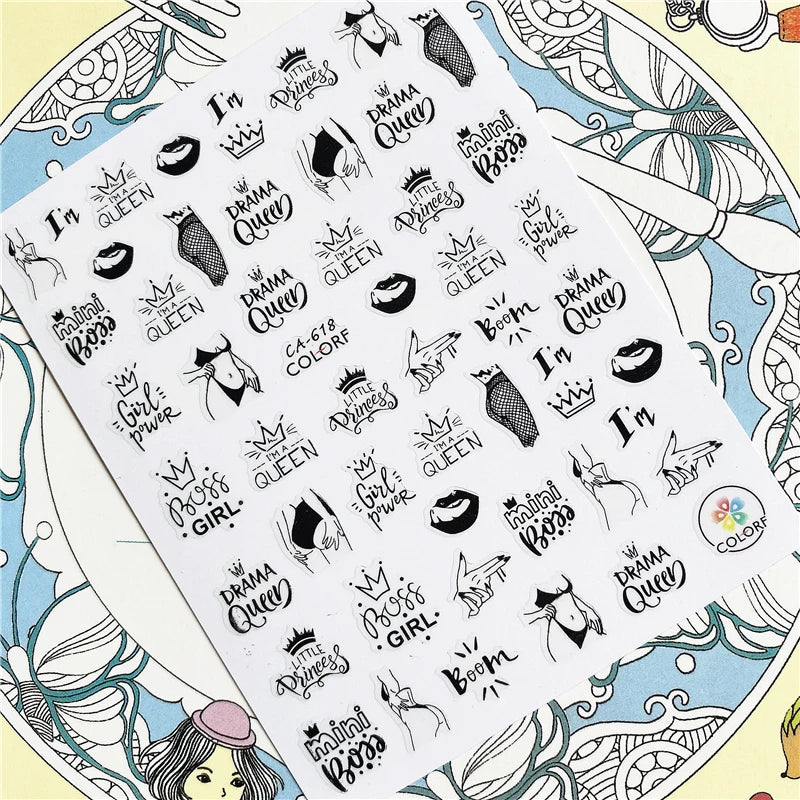 MG201011-38 WG661 Skull head snake sexy woman  3D Back glue Nail Art Stickers Decals Sliders Nail ornament decoration