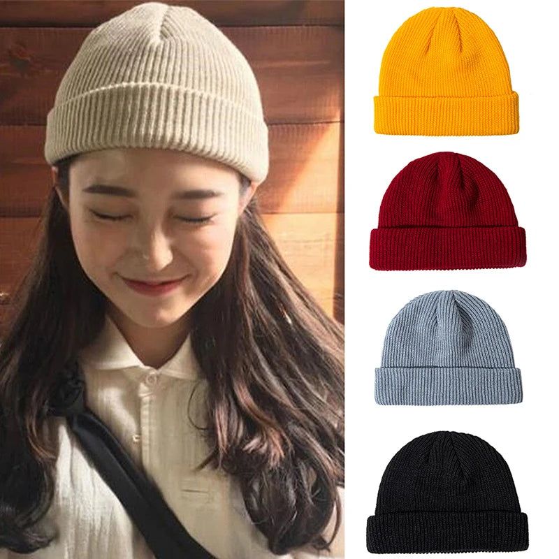 Damen Casual Cap Winter Unisex Rippenstrick Beanie Mützen Hüte Für Frau Herren Kinder Mädchen Jungen Schwarz Grau Rot Einfarbig