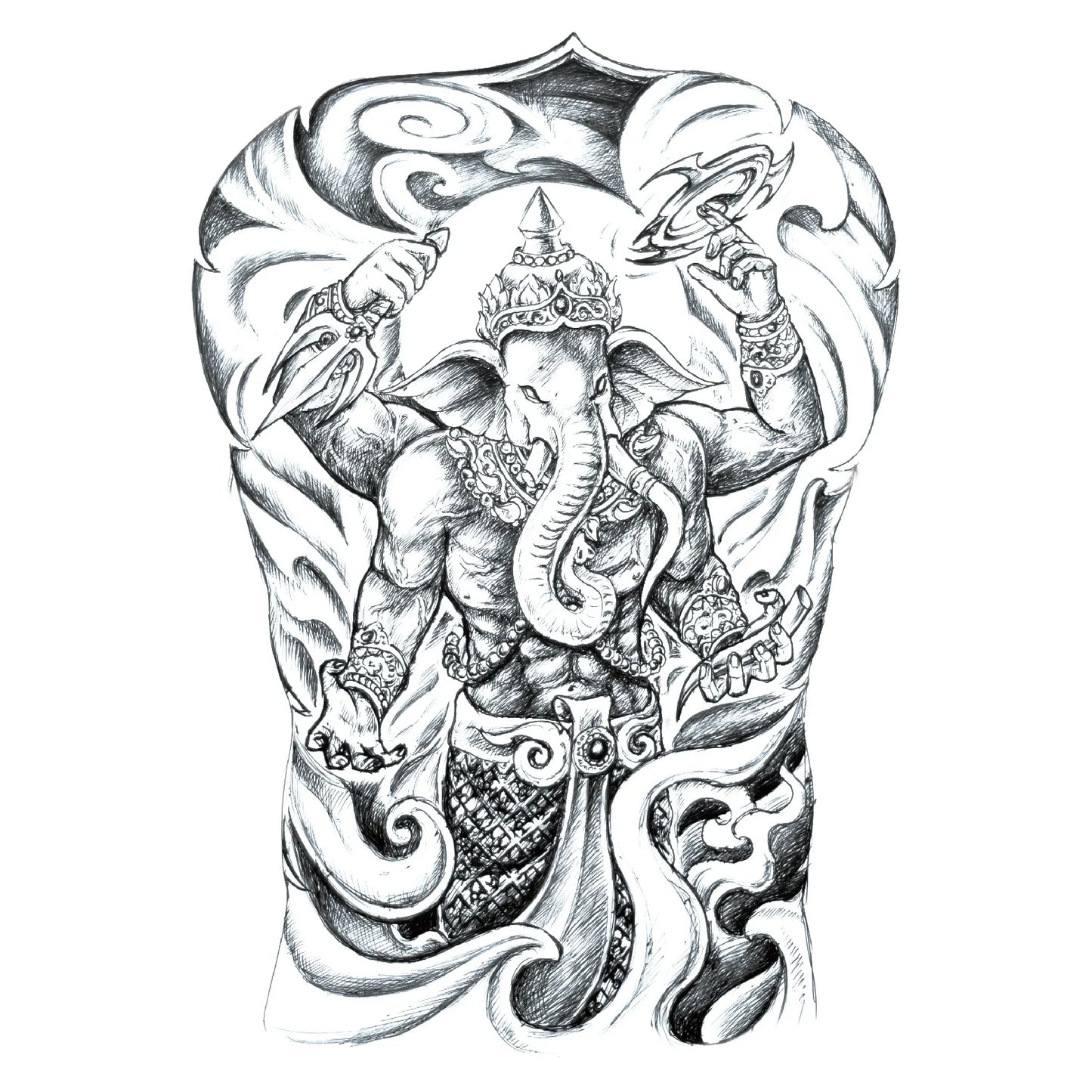 Wholesale Cool Big Full Back Tattoo Designs Large Size Temporary Tattoo Men's Full Back Tattoo Sticker