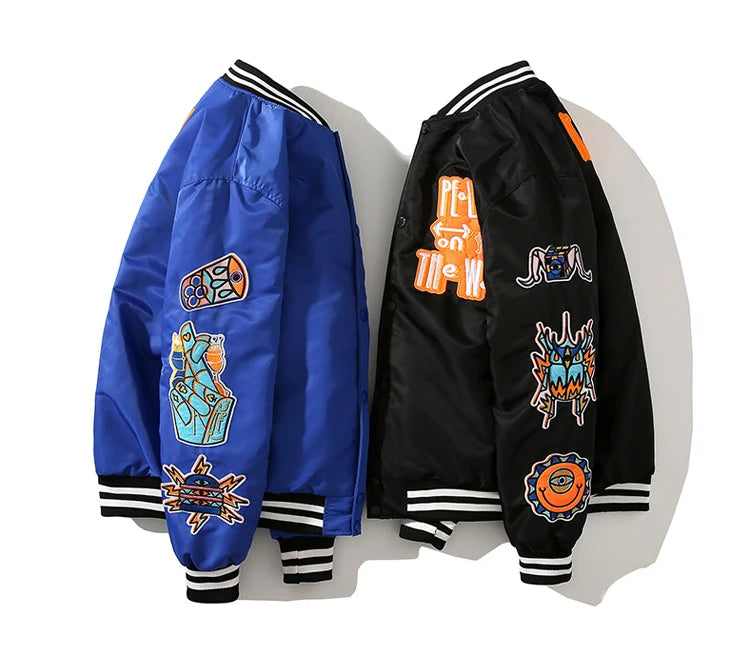 Winter Varsity Jacke Männer Frauen Embriodey Basketball Jacke Retro Mode Pilot Jacke Männer Tier Paar Kleidung High Street