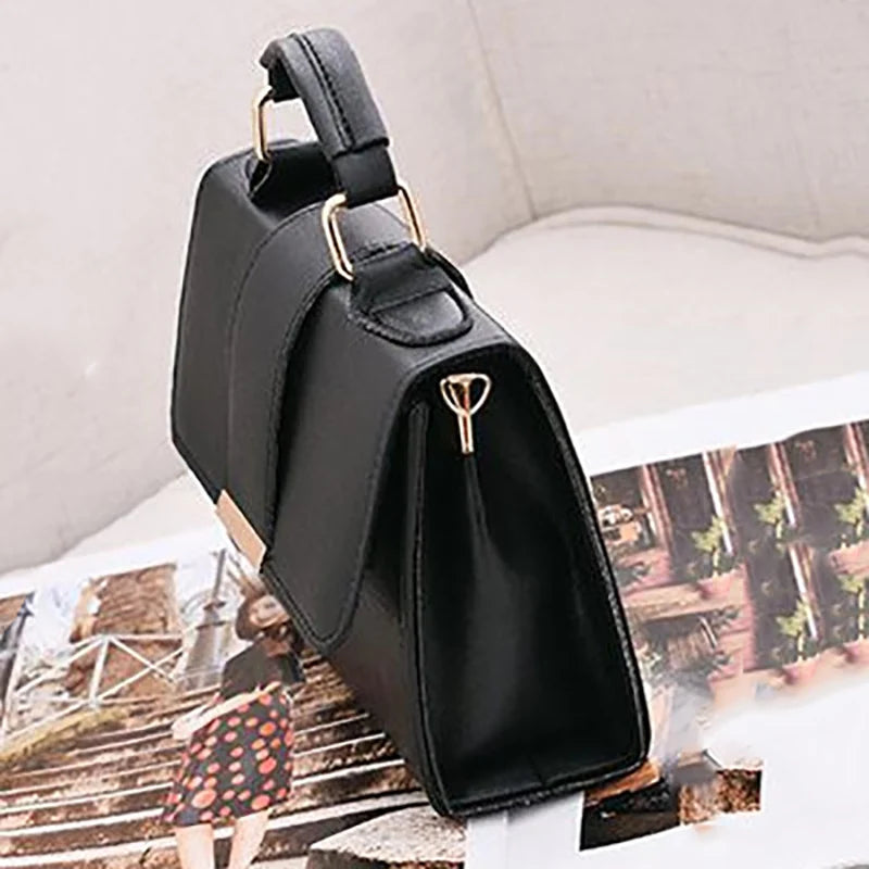 Hot Sale Flap Sling Shoulder Bags for Women Solid Color Crossbody Messenger Bag Purse Female Leather Handbag Pocket