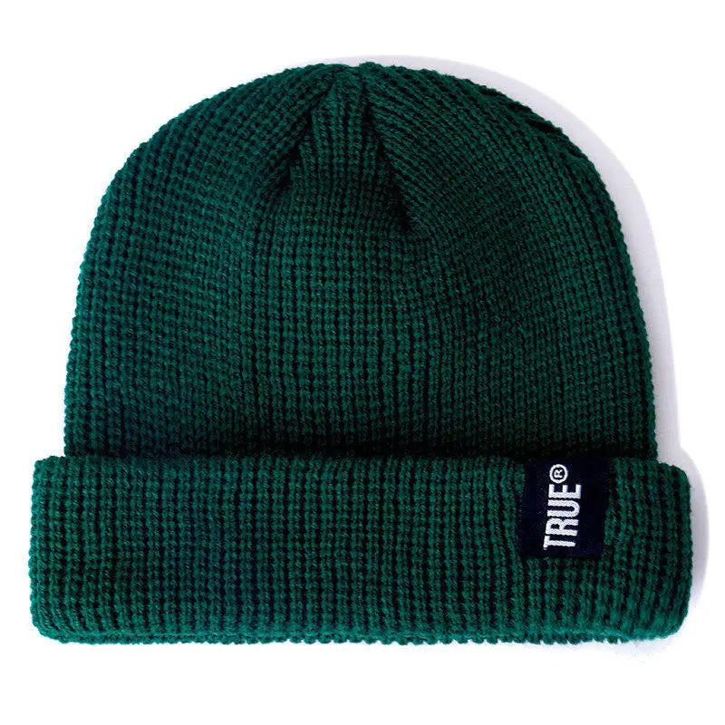 Hot Sale Daily Short Beanie Hat Unisex Sailor Style Winter Hat Men Women Ribbed Knitted Melon Cap True Letter Baggy Skull Hat