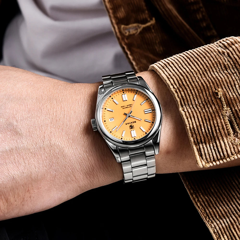 BENYAR Neue Taucheruhr für Männer 10Bar wasserdichte Herren Mechanische Armbanduhren Luxus Edelstahl Automatikuhren
