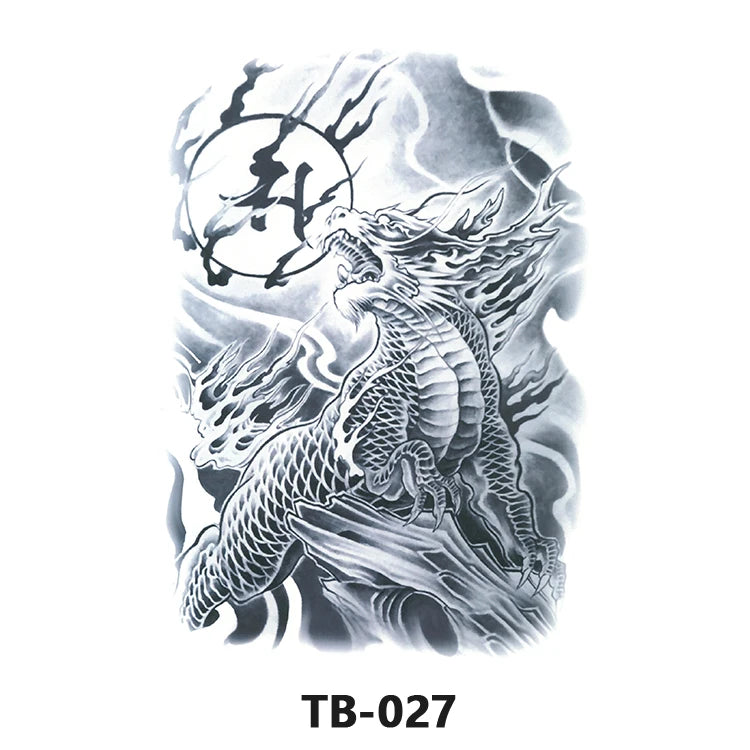 Wholesale Cool Big Full Back Tattoo Designs Large Size Temporary Tattoo Men's Full Back Tattoo Sticker