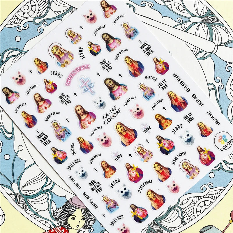 MG201011-38 WG661 Skull head snake sexy woman  3D Back glue Nail Art Stickers Decals Sliders Nail ornament decoration