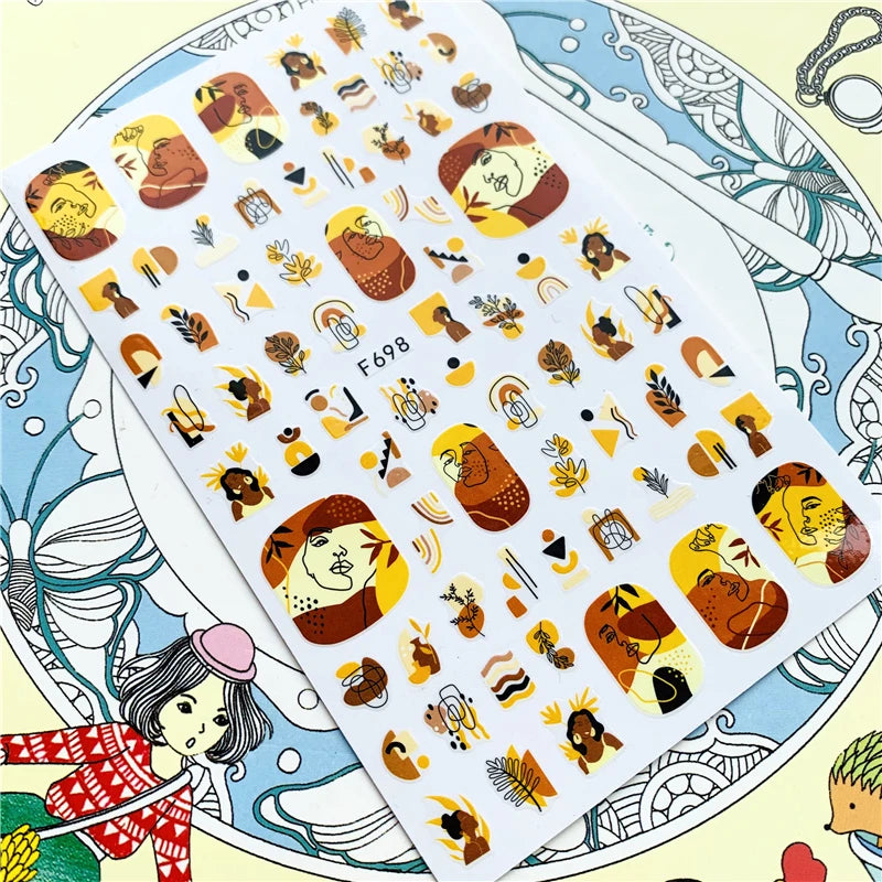 MG201011-38 WG661 Skull head snake sexy woman  3D Back glue Nail Art Stickers Decals Sliders Nail ornament decoration