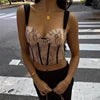 Women's Top Suspender Bump Color Printed Bouquet Waist Top Sexy Short Style Hot Girl Crop Vest
