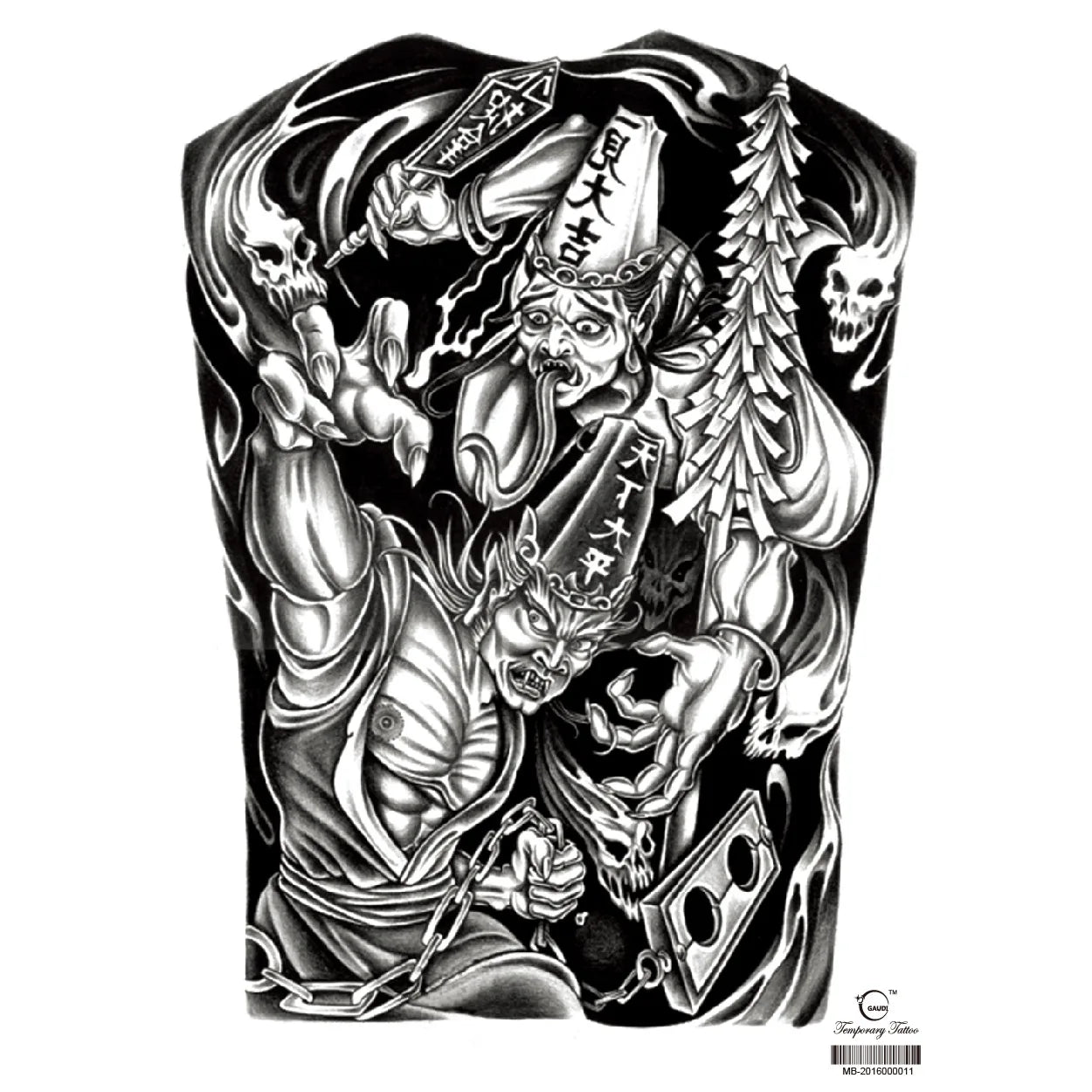 Wholesale Cool Big Full Back Tattoo Designs Large Size Temporary Tattoo Men's Full Back Tattoo Sticker