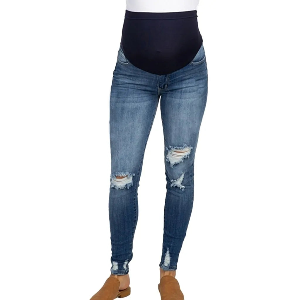 Zerrissene Umstandsjeans