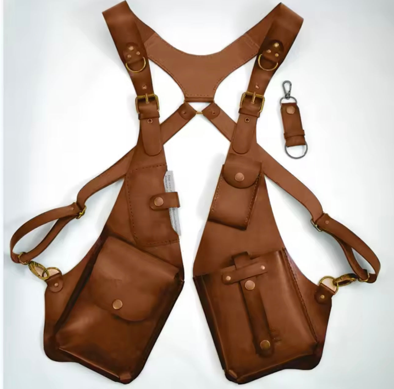 Leather  Chest Harness Bag  Tactical Crossbody  Holster Vest (Unisex)