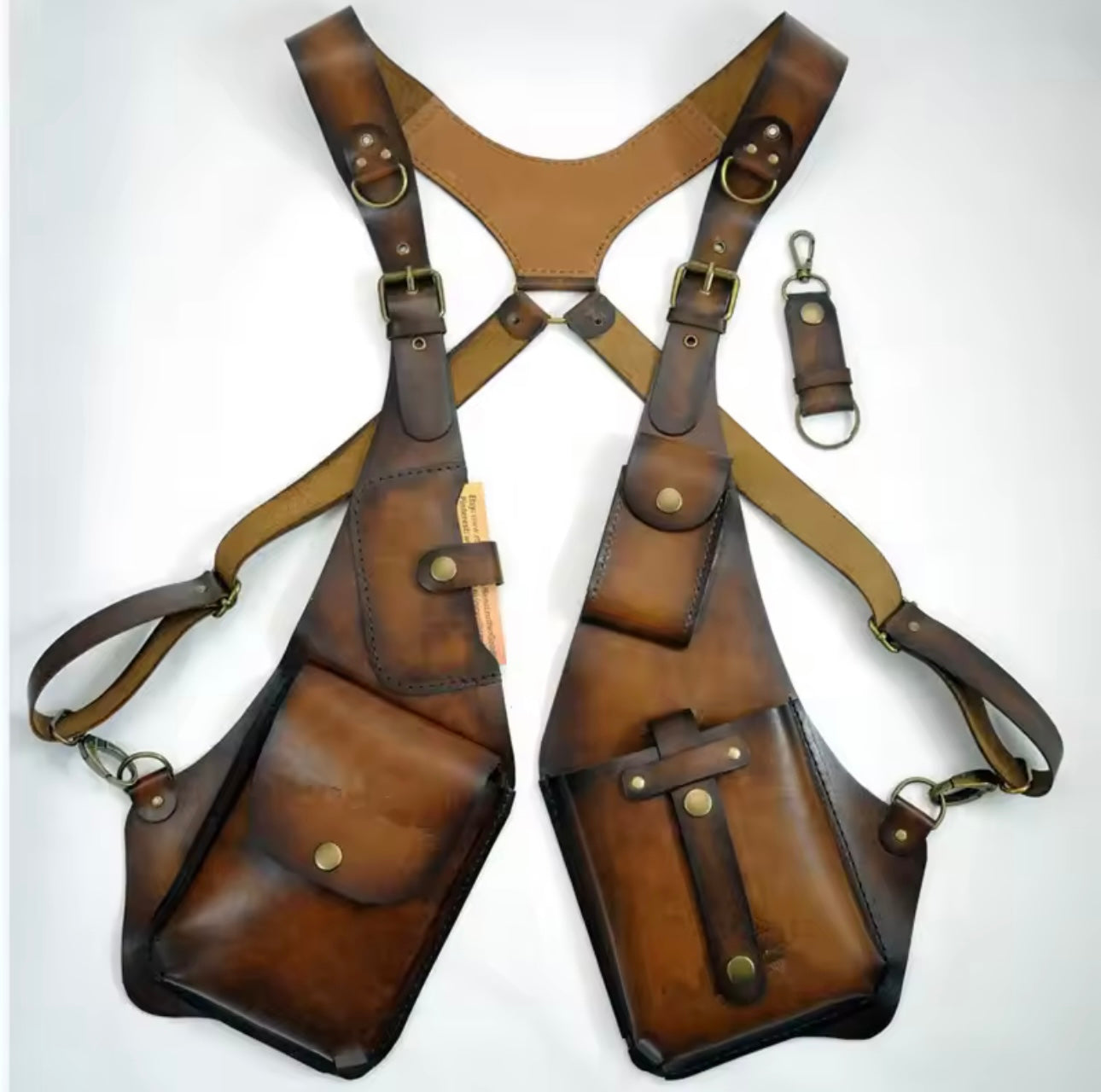 Leather  Chest Harness Bag  Tactical Crossbody  Holster Vest (Unisex)