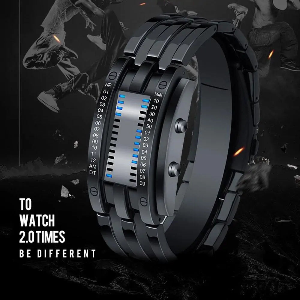 Futuristische Digitalarmbanduhr