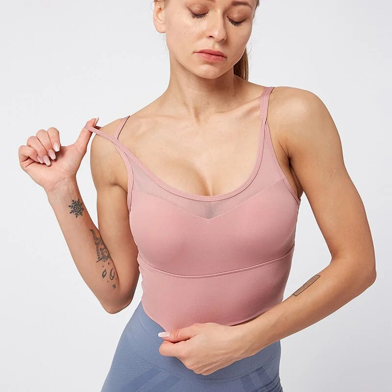 Kaminsky Nylon Mesh Fitness BH Cross Beauty