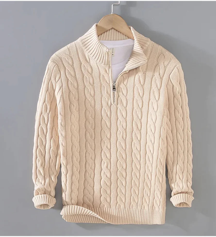 Lässiger Rollkragenpullover mit Reißverschluss für Herren