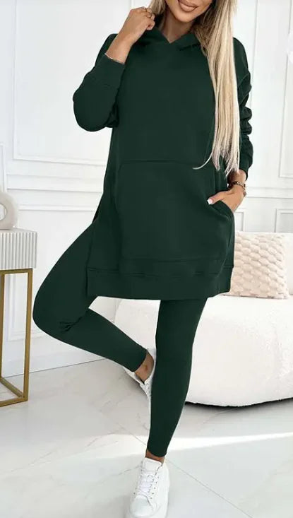 Lässiges Set aus Kapuzenpullover und Leggings