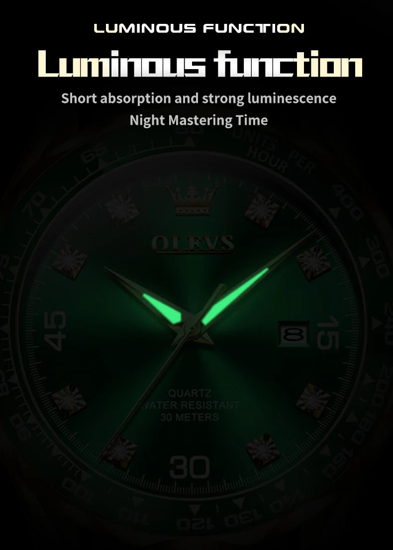 OLEVS 9988 Quartz Watch for Men Luxury Style Waterproof Stainless steel TOP Brand Classic Date Men's Watches Relógio Masculino