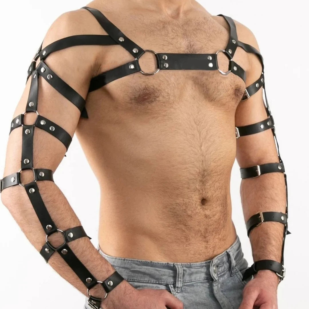 Punk Belt Black Leather Harness for Men Fashion Chest Belt Punk Nightclub Accessories Belt