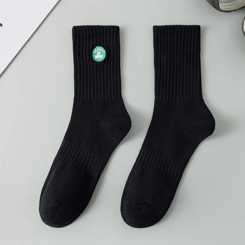 New Athletic Embroidered Socks for Men Basketball Cotton Crew Socks Fashion Women Men Sports Running Socks High Quality