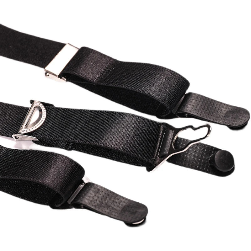 High-quality Metal Clip Garter Belt For Thigh High Stockings  Party Mesh Underwear Ladies Waist Elastic Harness