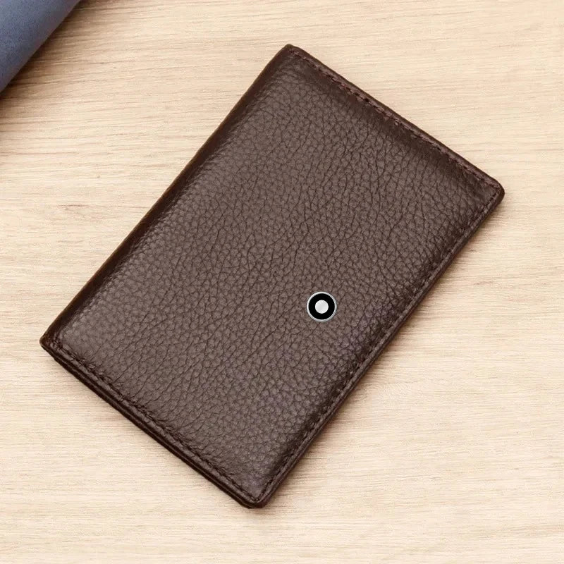 High End Busine Sle 100%Genuine Leather Men's Top Layer Cowhide Real Pickup Bag ID Photo Slot Credit Card Holder Two Fold Wallet