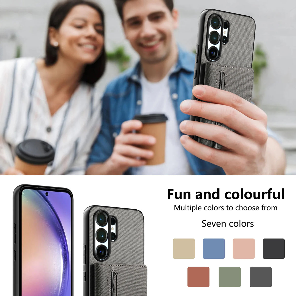 Zipper Cards Wallet Leather Phone Case For Samsung Galaxy S26 S24 S23 S22 Ultra Plus S23 S26 S25FE Purse Card Holder Stand Cover