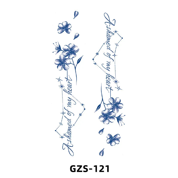 New Herbal Juice Tattoo Cute Flower Small Fresh Flower Semi Permanent Ins Temporary Tattoos Sticker size: 70*120mm