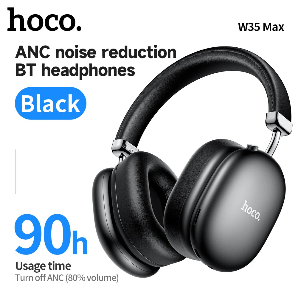 HOCO W35 Max ANC Noise Reduction Bluetooth Headphones Volume Control Over Ear Wireless Headsets 90H Use Time Earphones Universal