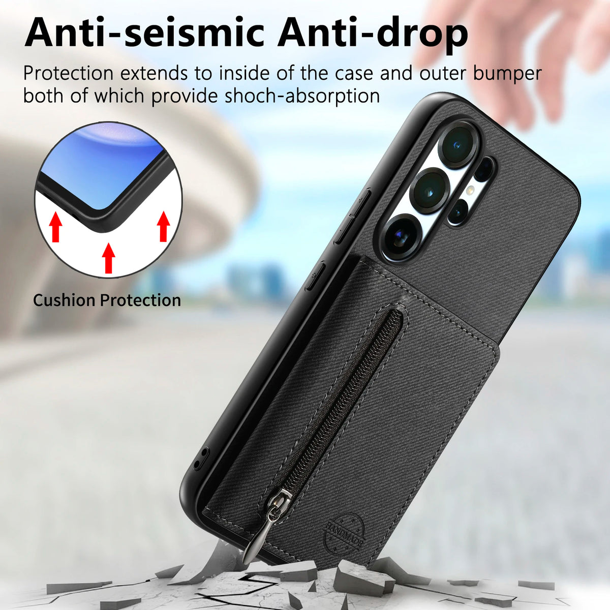 Zipper Cards Wallet Leather Phone Case For Samsung Galaxy S26 S24 S23 S22 Ultra Plus S23 S26 S25FE Purse Card Holder Stand Cover