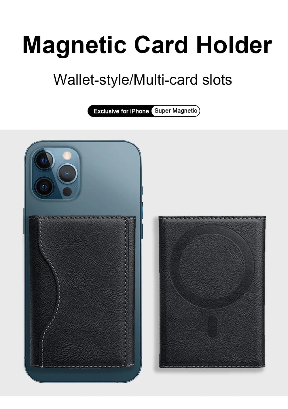Strong Magnetic Folding Wallet Card Holder Leather Case for IPhone 17 16 Pro Max for MagSafe Stand Cover for Samsung