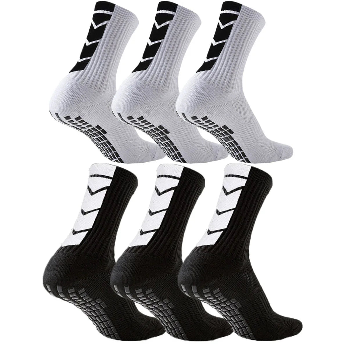6Pairs Men Women Towel Bottom Athletic Socks for Football Basketball Baseball Rugby Soccer Running Tennis Non Slip