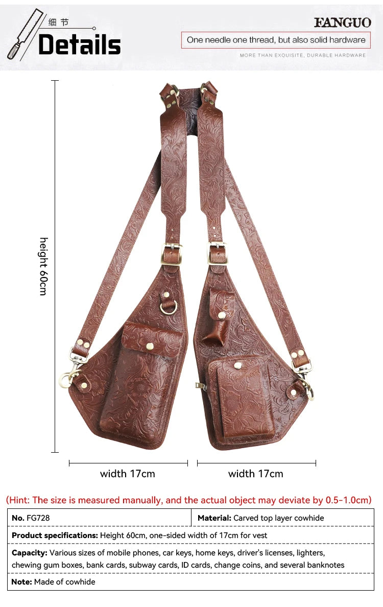 Genuine Leather Anti-Theft Underarm Shoulder Bag Armpit Tactically Bag For Men Shoulder Holsters Storage Pack
