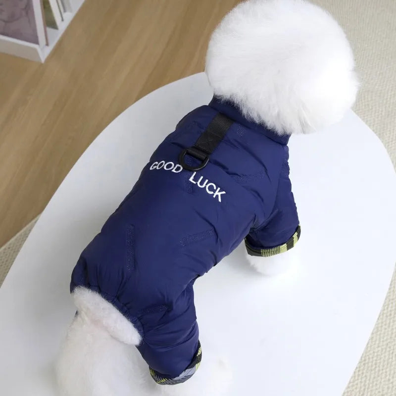 Winter Puppy Jacket Dog Waterproof Coat Pet Clothing Chichuhua Costume Pug Bichon Bulldog Outdoor Dog Warm Clothes with Buckle