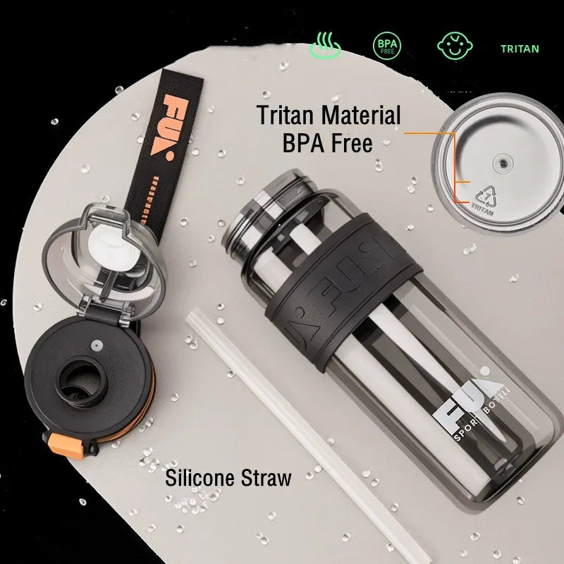 640 ml/770 ml Hochwertige Wasserflasche aus Tritan-Material, tragbar, langlebig, für Fitnessstudio, Fitness, Outdoor-Sport, Radfahren, Trinkflasche