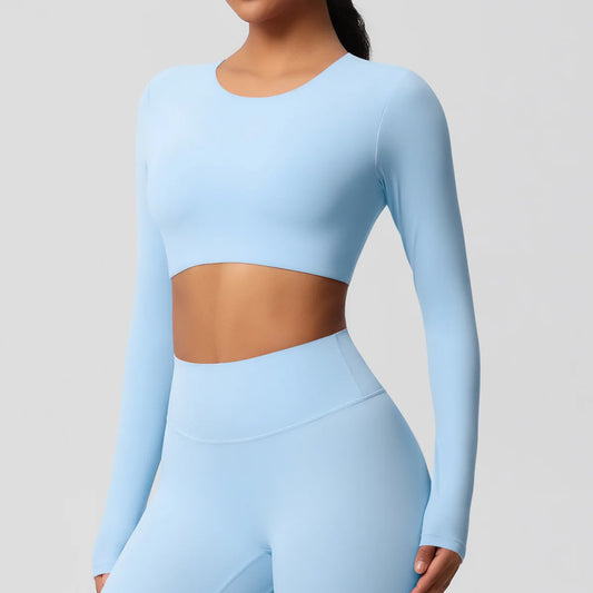 Yoga Suit Gym Sports Set Women Quick-Drying Fitness Set Female Tracksuit Running Workout Long Sleeve Sports Shirt Sportswear