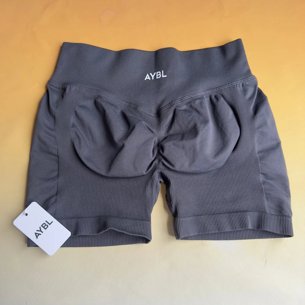 Brand Women's Sports & Yoga Set: Seamless Compression Shorts and Yoga Bra—Moisture-Wicking, Non-Slip, and Secure.