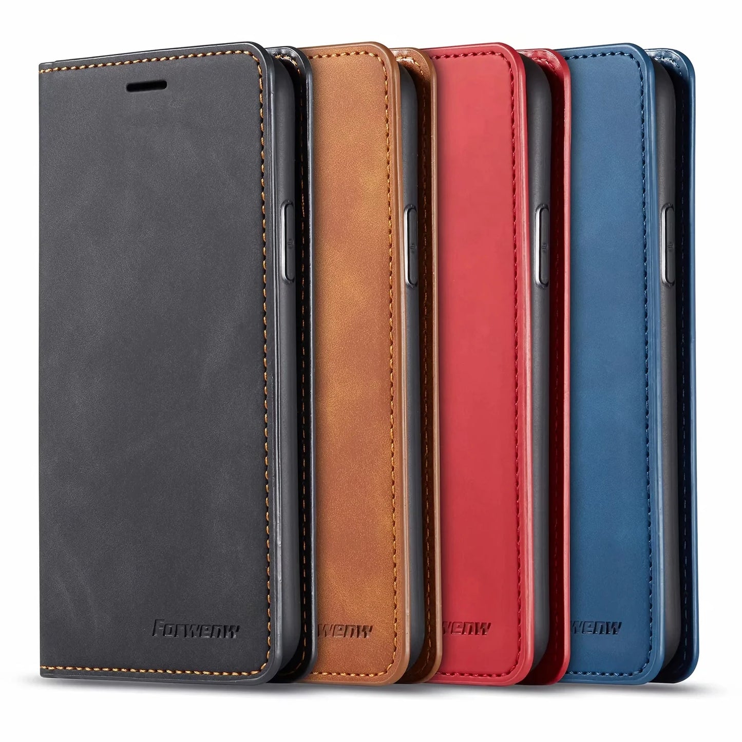 Leather Magnetic Flip Case For iPhone 16 15 14 17 Pro Max Air 16E 13 12 11 XS Max XR SE 8 7 Plus Wallet Card Solt Phone Cover